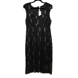 NY Collection Old Hollywood Glam Sequin Dress‎ Women Sz M Mob Wife Y2K Night Ou